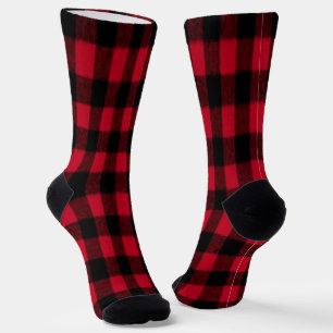 Flannel Buffalo Plaid Red lumberjack texture Socks
