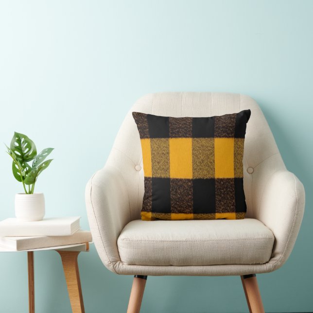 Flannel Buffalo Plaid Yellow lumberjack texture Cushion (Chair)