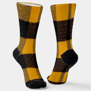 Flannel Buffalo Plaid Yellow lumberjack texture Socks