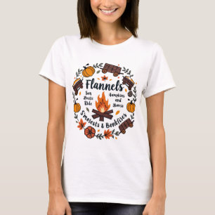 Flannel Fall Shirt, Pumpkins Hayrides Bonfires T-Shirt