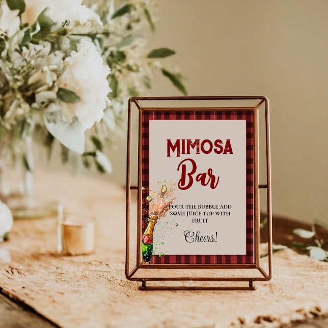 Flannel & fizz winter Bachelorette Mimosa Bar Sign (Creator Uploaded)
