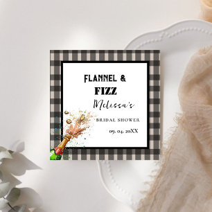 Flannel & fizz winter red &  black bridal shower napkin
