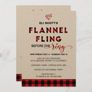 Flannel Fling Bachelorette Invitation + Itinerary