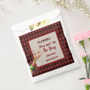 Flannel Fling before ring   red plaid bachelorette Favour Bag