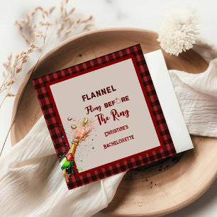 Flannel Fling before ring   red plaid bachelorette Napkin