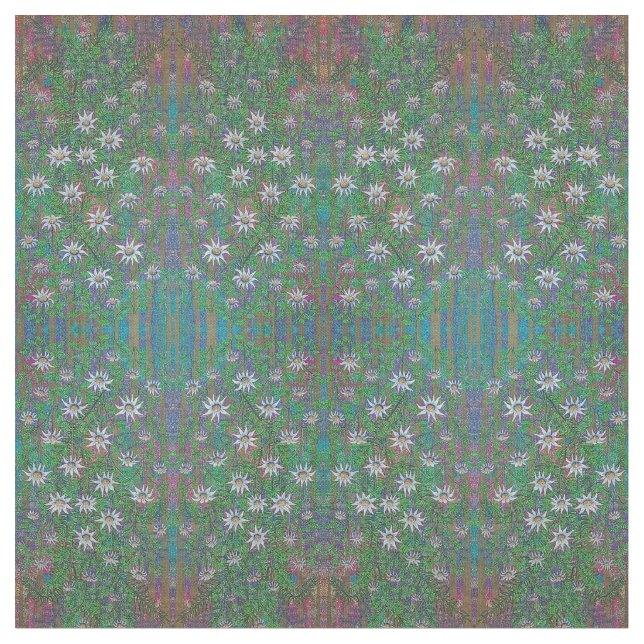 Flannel flower combed cotton fabric (Close Up)