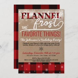 Flannel, Frost & Favourite Things Holiday Party Invitation