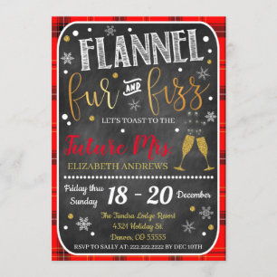 Flannel Fur And Fizz Bachelorette Invitation