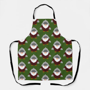 Flannel Holiday Gnome Pattern Apron