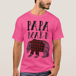 Flannel Papa Bear Beard T-Shirt