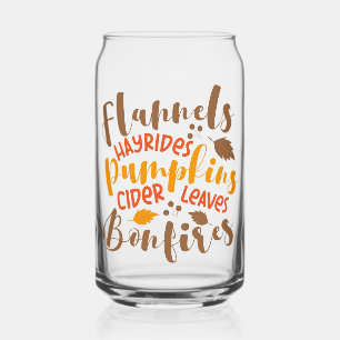 Flannels Hay Rides Pumpkins Cider Leaves Bonfires Can Glass