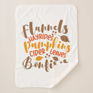 Flannels Hay Rides Pumpkins Cider Leaves Bonfires Sherpa Blanket