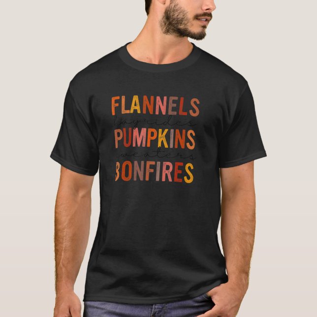 Flannels Hayrides Pumpkins Vintage Sweaters Bonfir (Front)