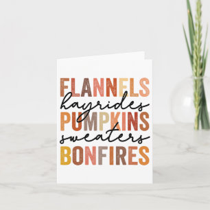Flannels Hayrides Pumpkins Vintage Sweaters Bonfir Card