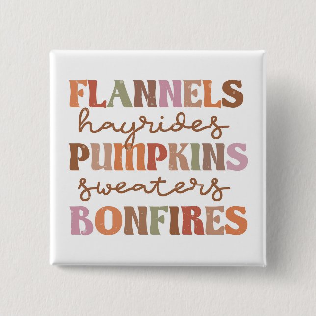 Flannels Pumpkins Bonfires 15 Cm Square Badge (Front)