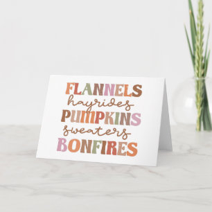Flannels Pumpkins Bonfires Card
