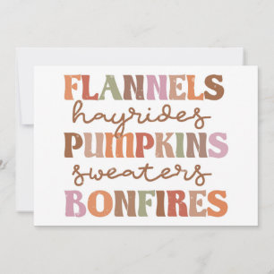 Flannels Pumpkins Bonfires Card