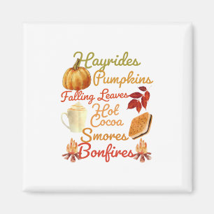 Flannels Pumpkins Bonfires Thanksgiving Day Autumn Magnet