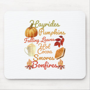 Flannels Pumpkins Bonfires Thanksgiving Day Autumn Mouse Pad
