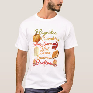 Flannels Pumpkins Bonfires Thanksgiving Day Autumn T-Shirt