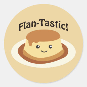 Flantastic! Cute flan Classic Round Sticker