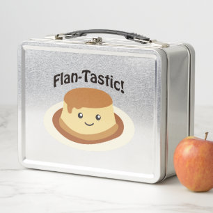 Flantastic! Cute flan Metal Lunch Box