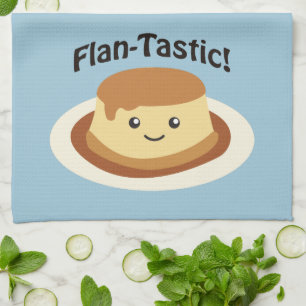 Flantastic! Cute flan Tea Towel