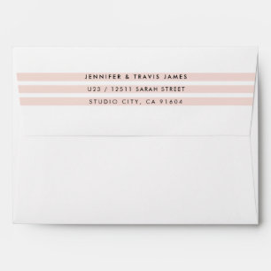 FLAP RETURN ADDRESS modern minimal stripe blush Envelope