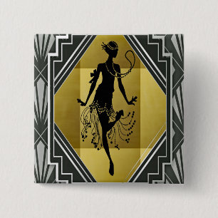 flapper 15 cm square badge