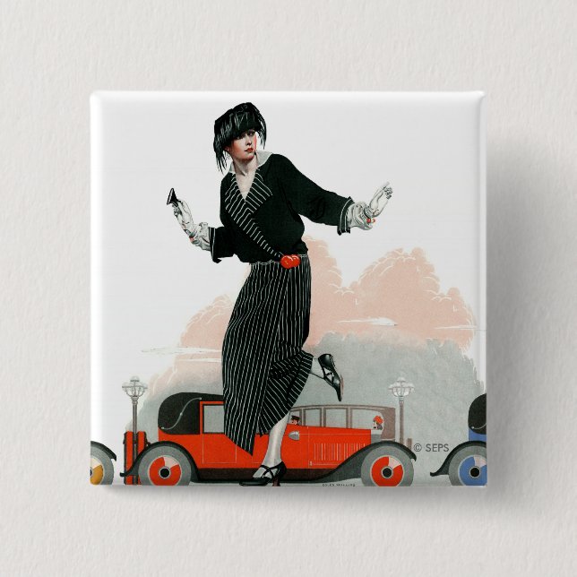 Flapper and Roadster 15 Cm Square Badge (Front)