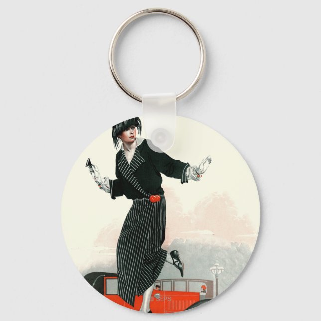 Flapper and Roadster Key Ring (Front)