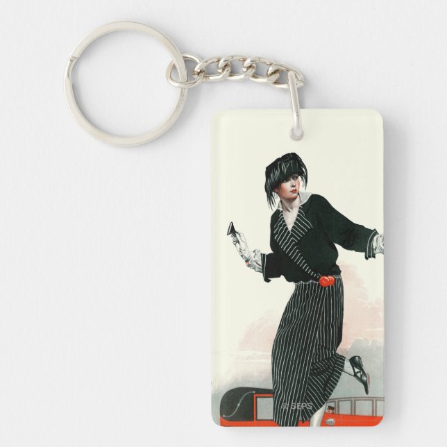 Flapper and Roadster Key Ring (Front)