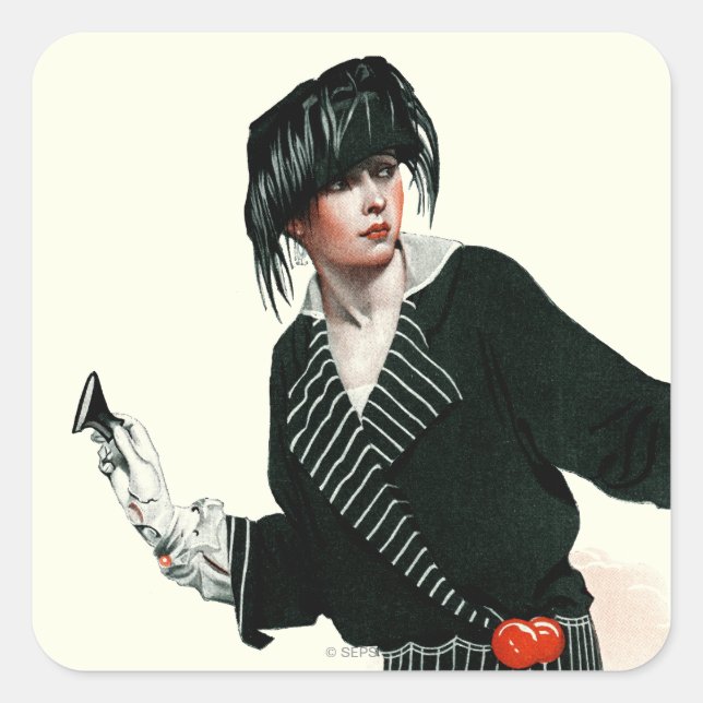 Flapper and Roadster Square Sticker (Front)
