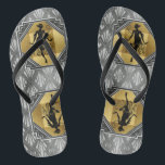 Flapper Art Deco Gatsby Flip Flops<br><div class="desc">Designed by Frankie's Daughter. Great to give as gift for you Gatsby 1920's Art Deco Wedding Bridal Party.</div>