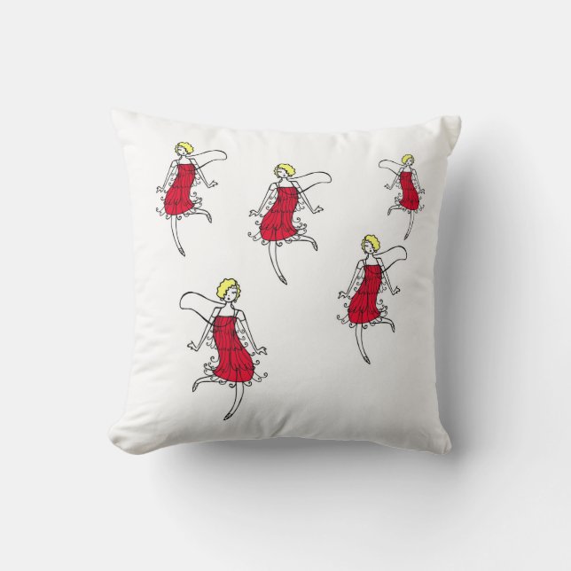 Flapper Brigade Throw Pillow (Front)