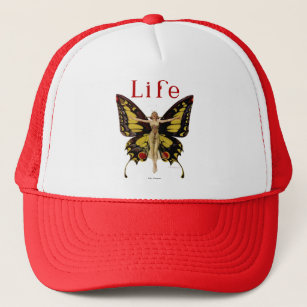 Flapper Butterfly Flying Woman Illustration Trucker Hat