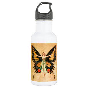 Flapper Butterfly Leyendecker Woman Illustration 532 Ml Water Bottle