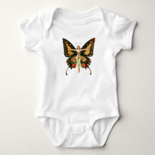 Flapper Butterfly Leyendecker Woman Illustration Baby Bodysuit