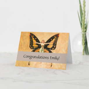Flapper Butterfly Leyendecker Woman Illustration Card