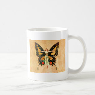 Flapper Butterfly Leyendecker Woman Illustration Coffee Mug