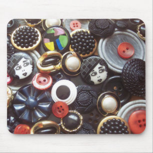 Flapper Button Collage Mouse Pad