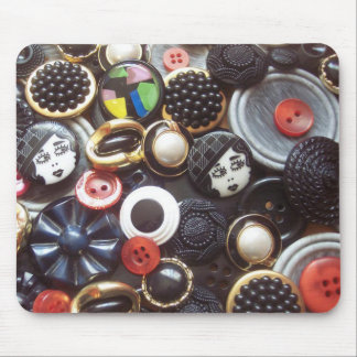 Flapper Button Collage Mouse Pad