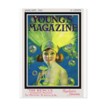 Flapper Champagne & Bubbles Antique Magazine Cover