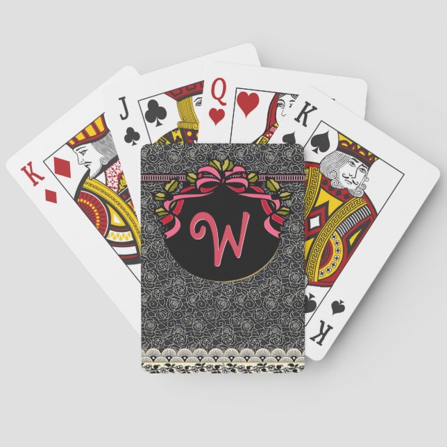 Flapper Chic (Monogrammed Playing Cards) Playing Cards (Back)