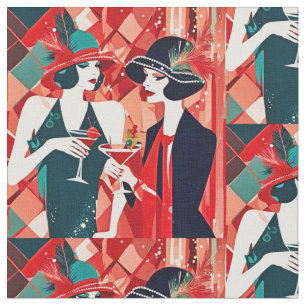 Flapper Christmas Party Fabric
