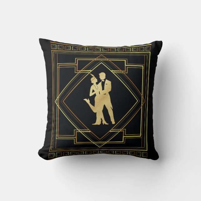 Flapper Dancing Couple Cushion (Front)