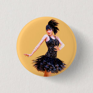 Flapper Dancing Vintage 3 Cm Round Badge