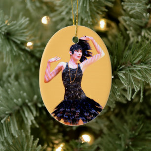 Flapper Dancing Vintage Ceramic Ornament