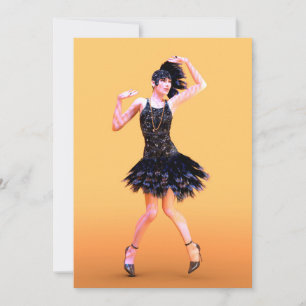 Flapper Dancing Vintage Holiday Card