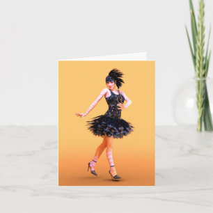 Flapper Dancing Vintage Holiday Card